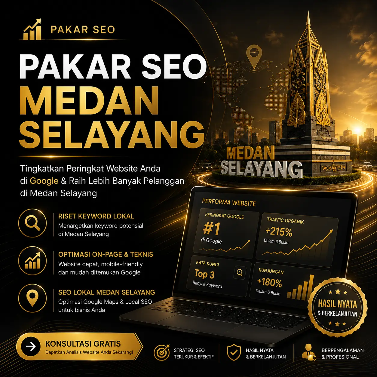 Pakar SEO Medan Selayang profesional membantu meningkatkan ranking Google, traffic organik, Google Maps, visibilitas website, dan pertumbuhan bisnis