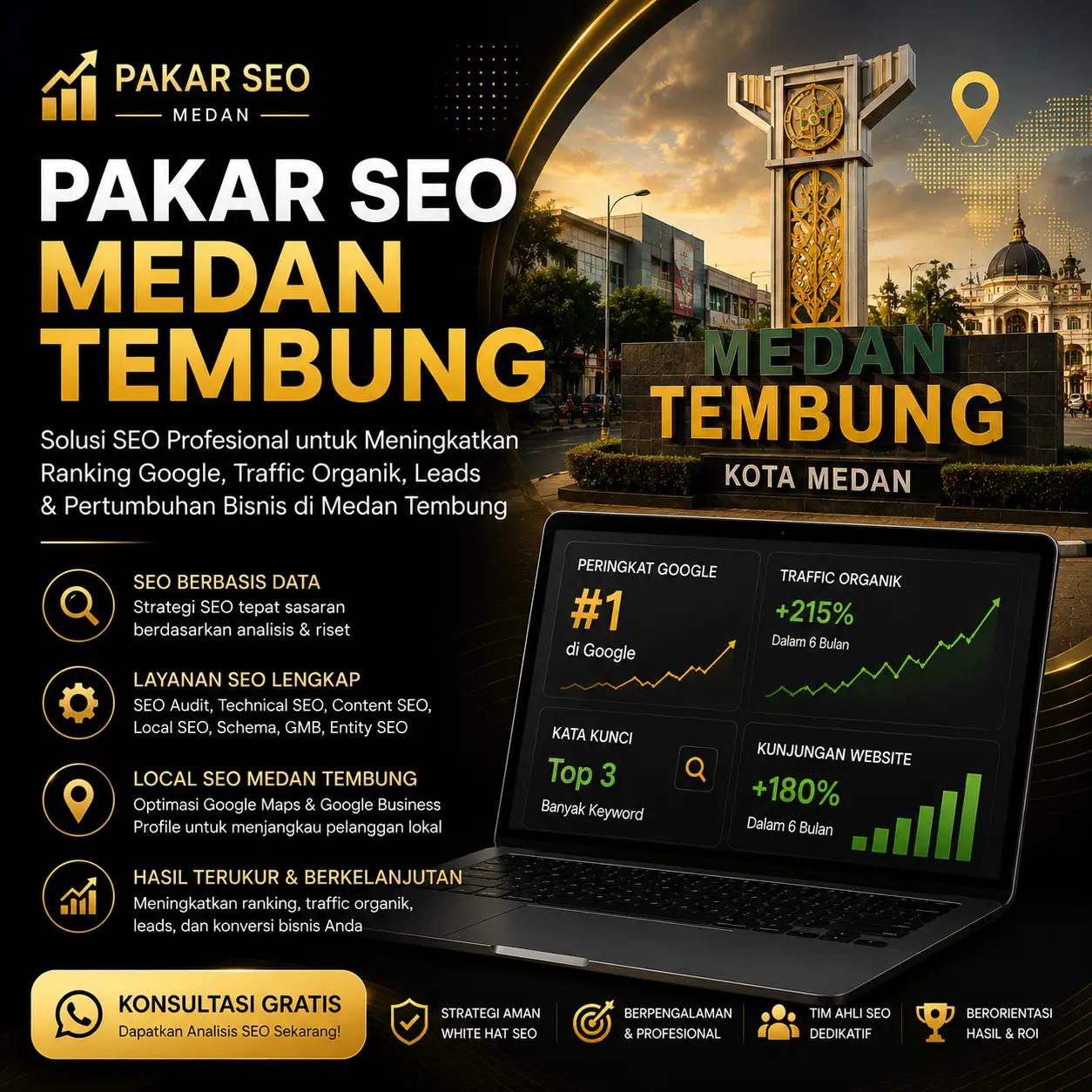 Pakar SEO Medan Tembung profesional membantu meningkatkan ranking Google, traffic organik, Google Maps, visibilitas website, dan pertumbuhan bisnis