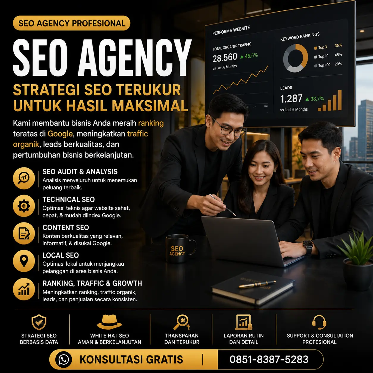 SEO Agency profesional membantu meningkatkan ranking Google dan traffic organik