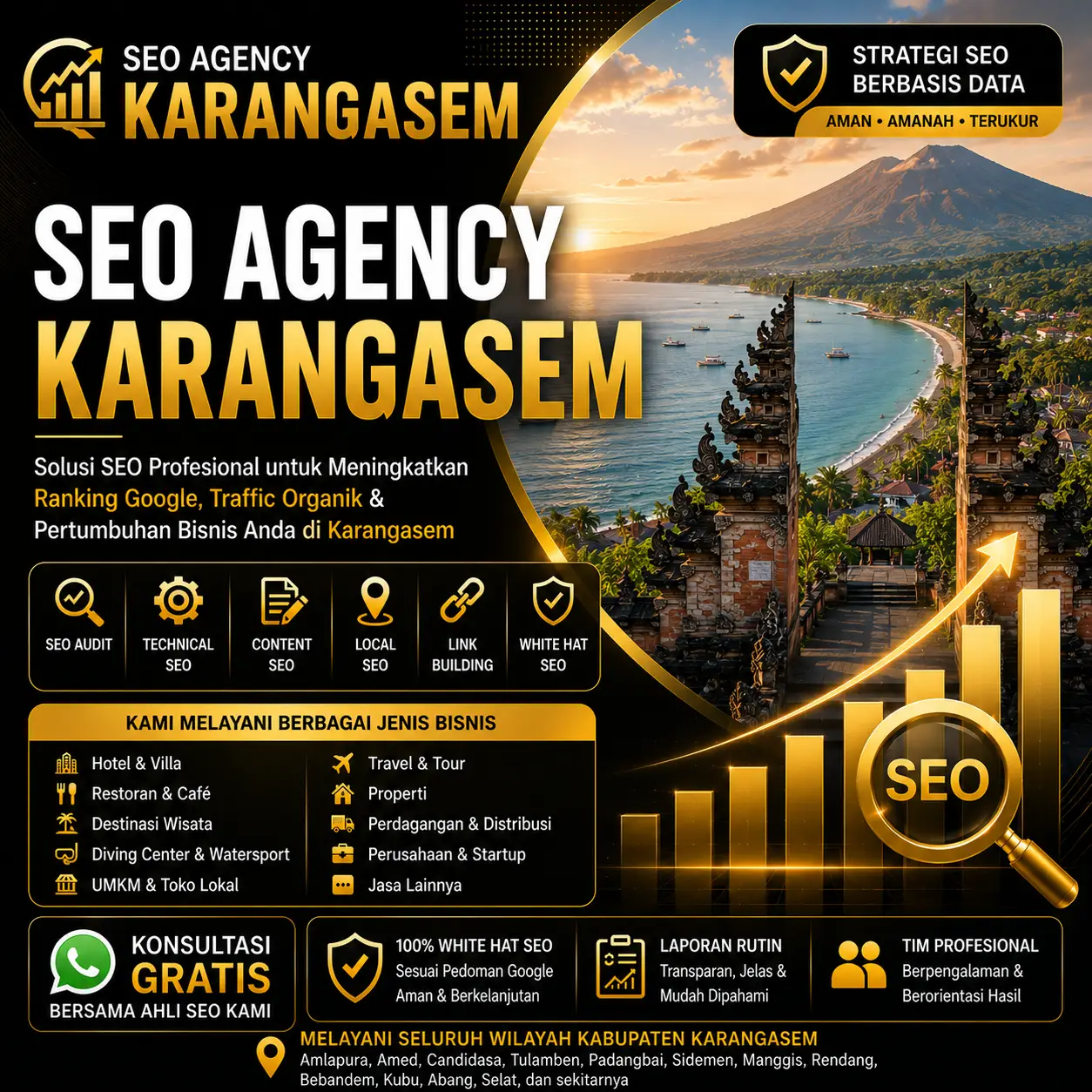 SEO Agency Karangasem profesional membantu meningkatkan ranking Google, traffic organik, dan pertumbuhan bisnis di Kabupaten Karangasem