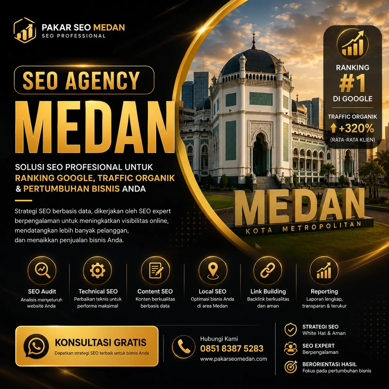SEO Agency Medan profesional membantu meningkatkan ranking Google dan traffic organik bisnis