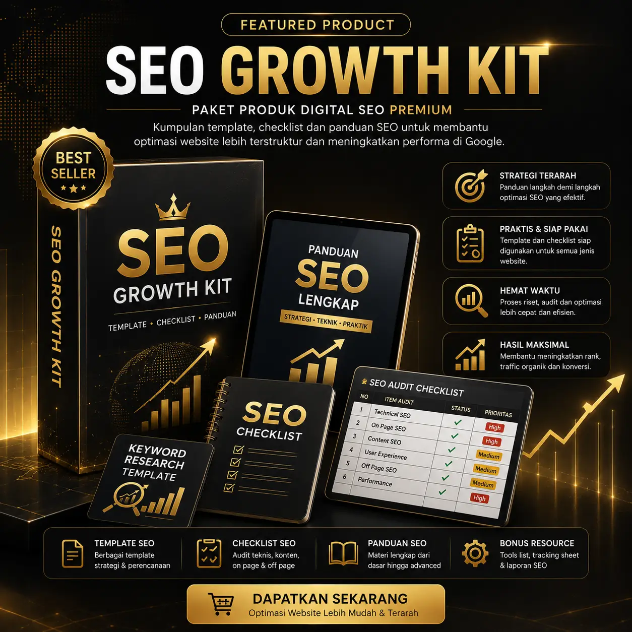 Produk Digital SEO Premium Template Checklist dan Panduan SEO